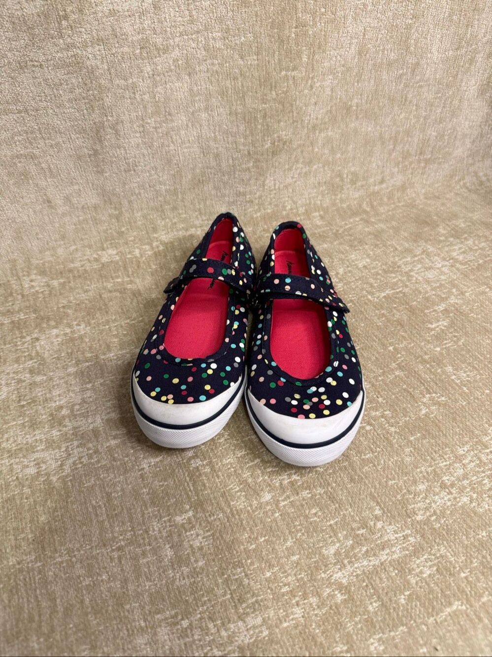 Hanna Andersson Kids Multicolored Polka Dot Mary Jane Sneakers Navy Size 2 NWOT